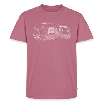 Ludmilla Lok Diesellok Taigatrommel BR 130 BR 132 - Men's Premium Organic T-Shirt - mauve - Front - Nico (187cm)