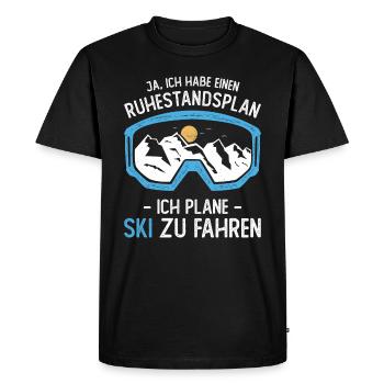 Ruhestand Rente Rentner Ski fahren Berge Geschenk - Männer Premium Bio T-Shirt - Schwarz - Vorne - Nico (187cm)