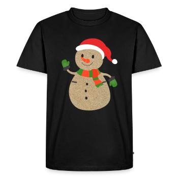 Bonhomme de neige de la mer de plage de sable - T-shirt Premium bio Homme - noir - Devant - Nico (187cm)