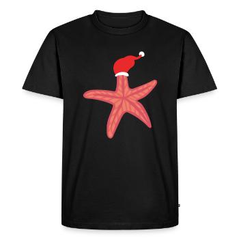 Starfish Chapeau de Noël Cadeau Noël - T-shirt Premium bio Homme - noir - Devant - Nico (187cm)