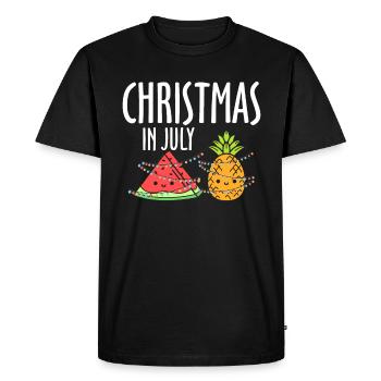 Christmas In July Pineapple Watermelon - Men's Premium Organic T-Shirt - black - Front - Nico (187cm)