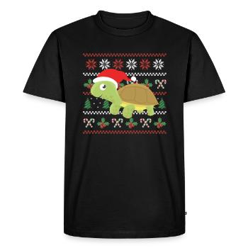 Ho Ho Ho Turtles Gift Christmas - Men's Premium Organic T-Shirt - black - Front - Nico (187cm)