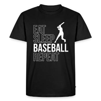 Eat Sleep Baseball Repeat Shirt Gift - Men's Premium Organic T-Shirt - black - Front - Nico (187cm)