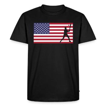 USA Flag America Flag Maillot de baseball - T-shirt Premium bio Homme - noir - Devant - Nico (187cm)