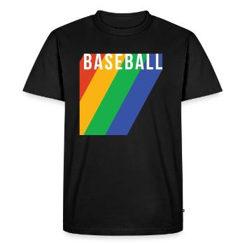 Cadeau de chemise de baseball arc-en-ciel - T-shirt Premium bio Homme - noir - Devant - Nico (187cm)