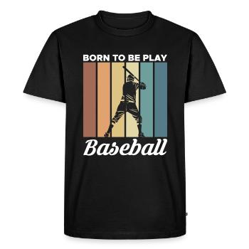 Born To Be Play Baseball Vintage Retro Shirt - Men's Premium Organic T-Shirt - black - Front - Nico (187cm)