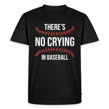 Il n’y a pas de pleurs dans la chemise de baseball - T-shirt Premium bio Homme - noir - Devant - Nico (187cm)