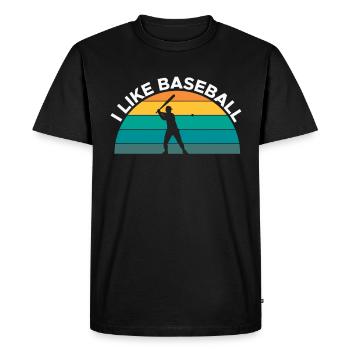 Vintage Retro J’aime Le Cadeau Chemise de Baseball - T-shirt Premium bio Homme - noir - Devant - Nico (187cm)