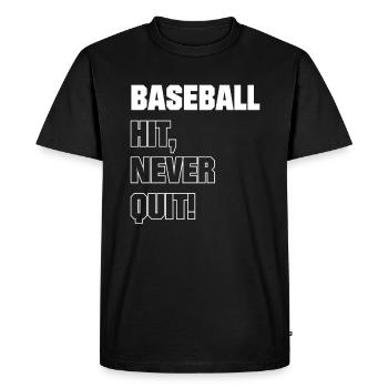Baseball Hit n’abandonne jamais! - T-shirt Premium bio Homme - noir - Devant - Nico (187cm)