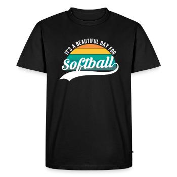 C’est une belle journée pour un cadeau de chemise de softball - T-shirt Premium bio Homme - noir - Devant - Nico (187cm)