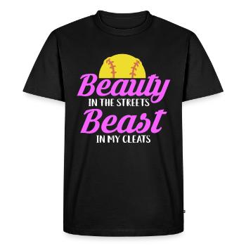 La Belle dans les rues Bête dans mes crampons - T-shirt Premium bio Homme - noir - Devant - Nico (187cm)