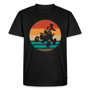 Vintage Retro Quad Driver Shirt Cadeau - T-shirt Premium bio Homme - noir - Devant - Nico (187cm)