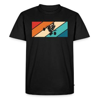 Vintage Retro Quad Driver Shirt Cadeau - T-shirt Premium bio Homme - noir - Devant - Nico (187cm)