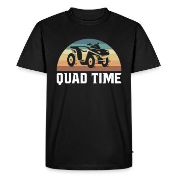 Vintage Retro Quad Time Shirt Cadeau - T-shirt Premium bio Homme - noir - Devant - Nico (187cm)