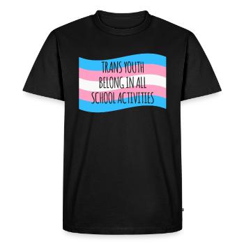 Trans Youth Belong In All School Activities Shirt - Men's Premium Organic T-Shirt - black - Front - Nico (187cm)