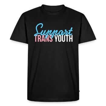 Support Trans Youth Shirt Geschenk - Männer Premium Bio T-Shirt - Schwarz - Vorne - Nico (187cm)
