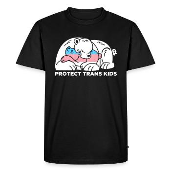 Protéger les enfants trans Ours Maman Chemise enfant LGBT - T-shirt Premium bio Homme - noir - Devant - Nico (187cm)