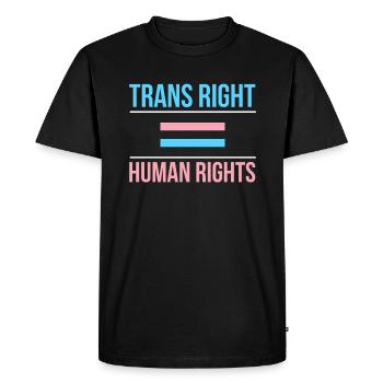 Droit trans = Droits de l’homme Transsexuel - T-shirt Premium bio Homme - noir - Devant - Nico (187cm)