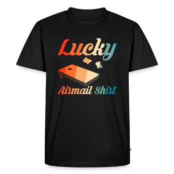 Lucky Airmail Shirt Gift Cornhole - Men's Premium Organic T-Shirt - black - Front - Nico (187cm)