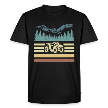 Vintage Retro Quad Driver Shirt Cadeau - T-shirt Premium bio Homme - noir - Devant - Nico (187cm)