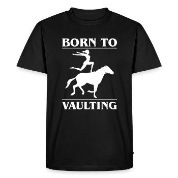 Né de chevaux voûtés Voltagieren Chemise - T-shirt Premium bio Homme - noir - Devant - Nico (187cm)