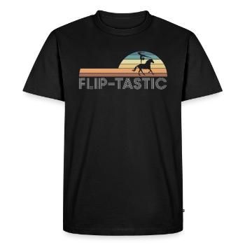 Vintage Retro Flip-Tastic Voltagieren Shirt - Men's Premium Organic T-Shirt - black - Front - Nico (187cm)