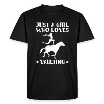 Juste une fille qui aime la chemise voûtée Voltagieren - T-shirt Premium bio Homme - noir - Devant - Nico (187cm)