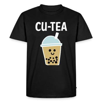 Cu-Tea Bubble Tea Boba Tea Shirt Cadeau - T-shirt Premium bio Homme - noir - Devant - Nico (187cm)