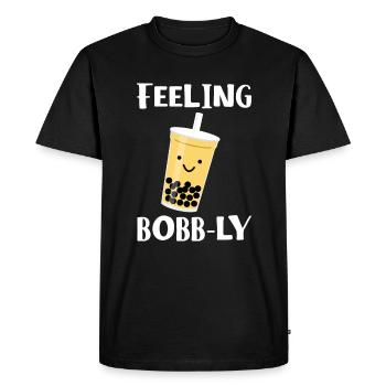 Feeling Bobb-Ly Shirt Cadeau Boba Bubble Tea - T-shirt Premium bio Homme - noir - Devant - Nico (187cm)