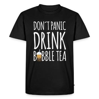 Ne paniquez pas Boire Bubble Tea Shirt Cadeau Boba - T-shirt Premium bio Homme - noir - Devant - Nico (187cm)