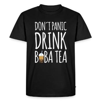 Ne paniquez pas Boire Boba Tea Shirt Gift Bubble - T-shirt Premium bio Homme - noir - Devant - Nico (187cm)