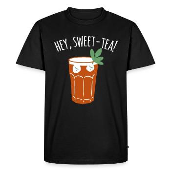 Hey Sweet-Tea Shirt Cadeau Thé glacé - T-shirt Premium bio Homme - noir - Devant - Nico (187cm)
