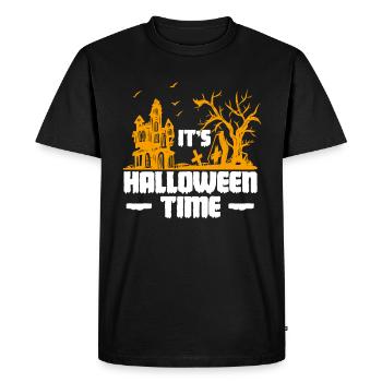 C’est Halloween Time Shirt Gift Ghost Castle - T-shirt Premium bio Homme - noir - Devant - Nico (187cm)