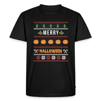 Joyeux Halloween Chemise de Noël laide - T-shirt Premium bio Homme - noir - Devant - Nico (187cm)