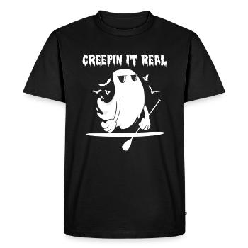 Creepin It Real Spirit sur le cadeau de chemise SUP - T-shirt Premium bio Homme - noir - Devant - Nico (187cm)