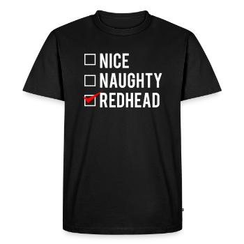 Belle chemise coquine à roux Cadeau cheveux roux - T-shirt Premium bio Homme - noir - Devant - Nico (187cm)