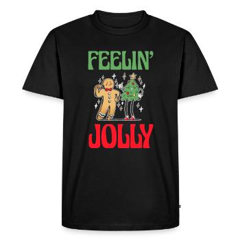 Feelin Jolly Chemise Cadeau Noël - T-shirt Premium bio Homme - noir - Devant - Nico (187cm)