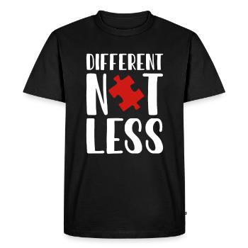 Different Not Less Autism Shirt - Men's Premium Organic T-Shirt - black - Front - Nico (187cm)