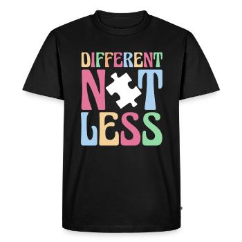 Different Not Less Autism Shirt - Men's Premium Organic T-Shirt - black - Front - Nico (187cm)