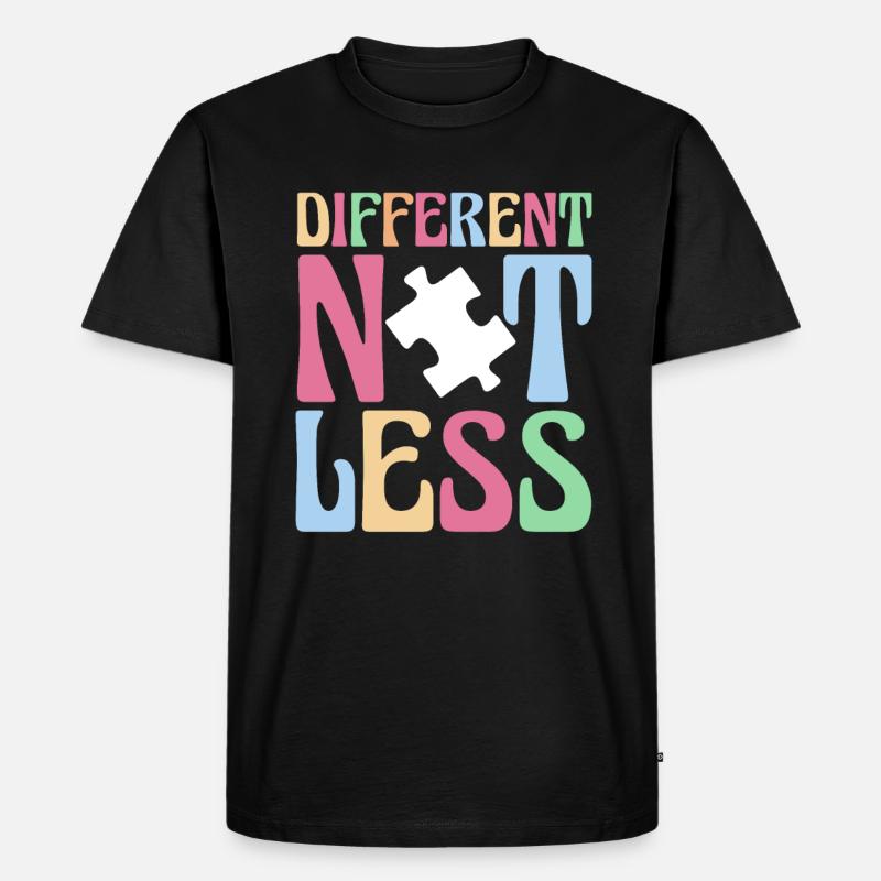 Different Not Less Autismus Shirt - Männer Premium Bio T-Shirt - Schwarz