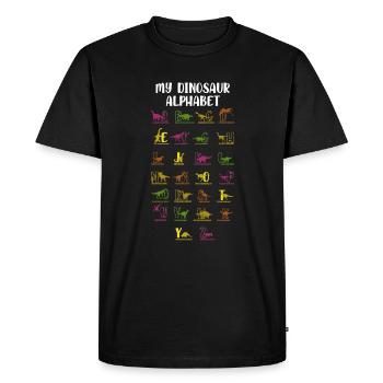 My Dinosaur Alphabet Shirt Dino - Men's Premium Organic T-Shirt - black - Front - Nico (187cm)