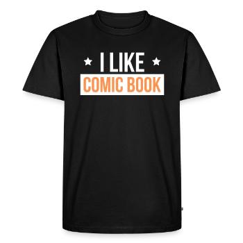 J’aime les bandes dessinées Shirt Gift - T-shirt Premium bio Homme - noir - Devant - Nico (187cm)