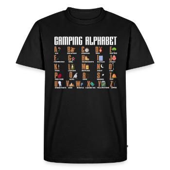Camping Alphabet Shirt Gift - Men's Premium Organic T-Shirt - black - Front - Nico (187cm)