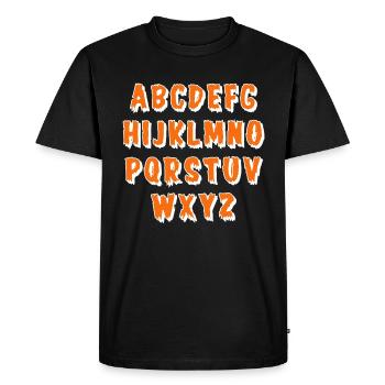 Halloween Alphabet Shirt Gift - Men's Premium Organic T-Shirt - black - Front - Nico (187cm)