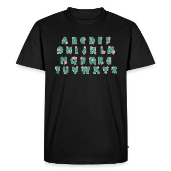 Halloween Alphabet Shirt Gift Zombie - Men's Premium Organic T-Shirt - black - Front - Nico (187cm)