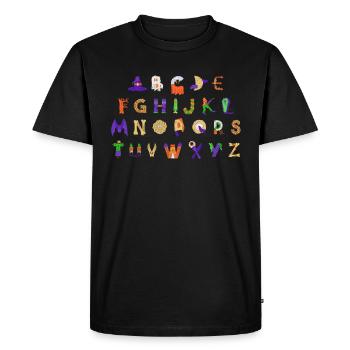 Halloween Alphabet Shirt Gift - Men's Premium Organic T-Shirt - black - Front - Nico (187cm)