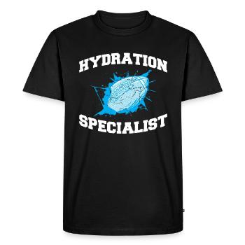 Hydration Specialist Shirt Gift - Men's Premium Organic T-Shirt - black - Front - Nico (187cm)