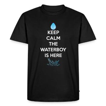 Restez calme Le waterboy est là - T-shirt Premium bio Homme - noir - Devant - Nico (187cm)