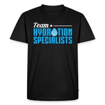 Équipe de spécialistes de l’hydratation - T-shirt Premium bio Homme - noir - Devant - Nico (187cm)