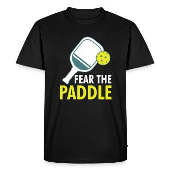 Fear The Paddle Pickleball Shirt Cadeau - T-shirt Premium bio Homme - noir - Devant - Nico (187cm)